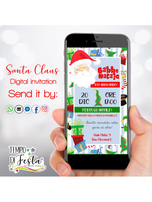 Papà Noel està llegando invitación digital para WhatsApp.