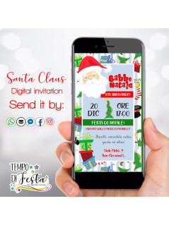 Santa Claus is coming Digital invitation for WhatsApp.