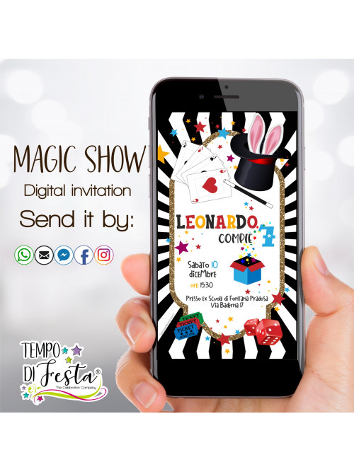 Magic Show digital invitación for WhatsApp