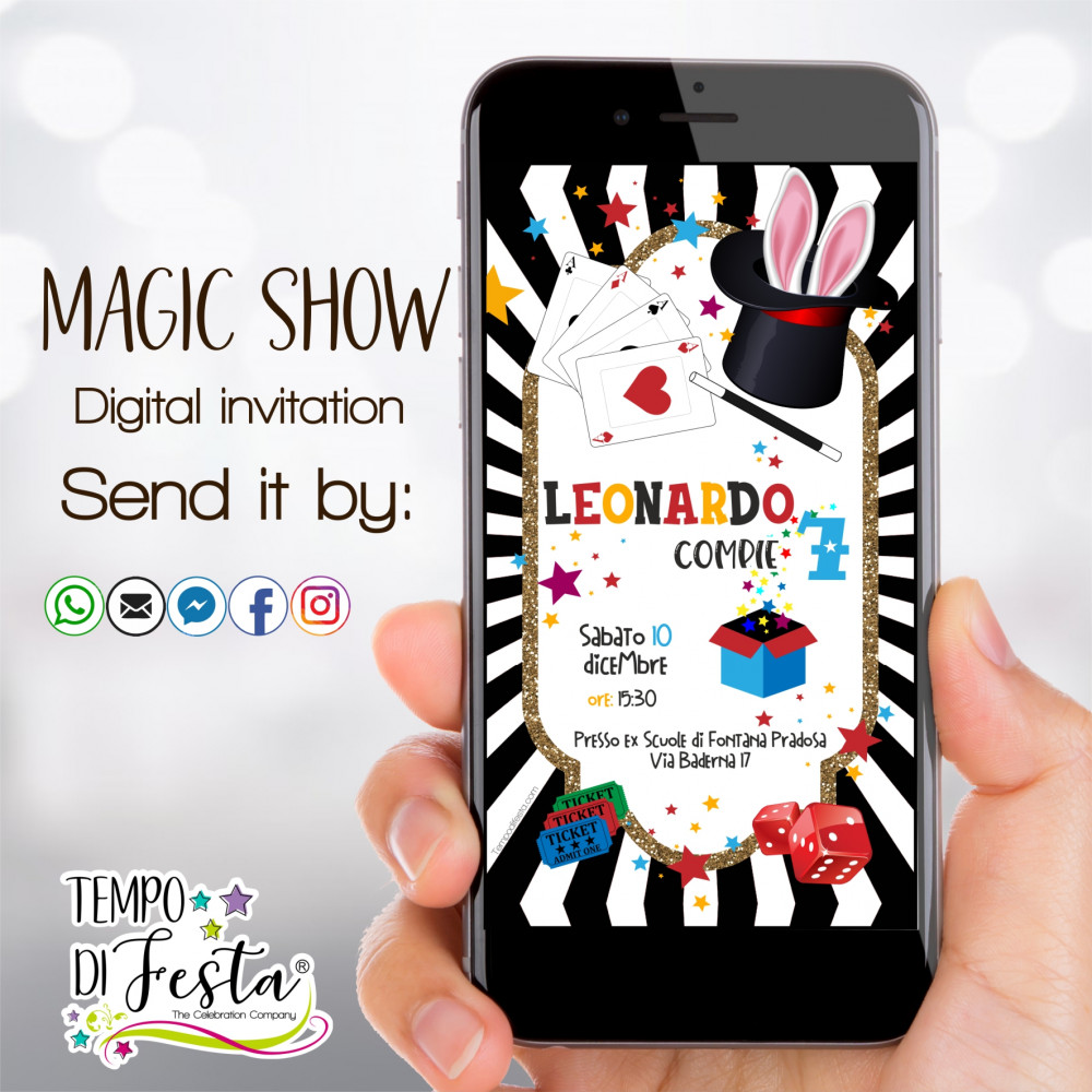 Magic Show digital invitación for WhatsApp