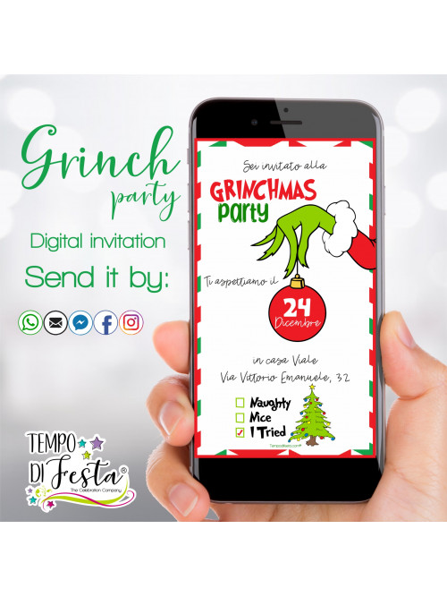 Grinch invitación digital para WhatsApp