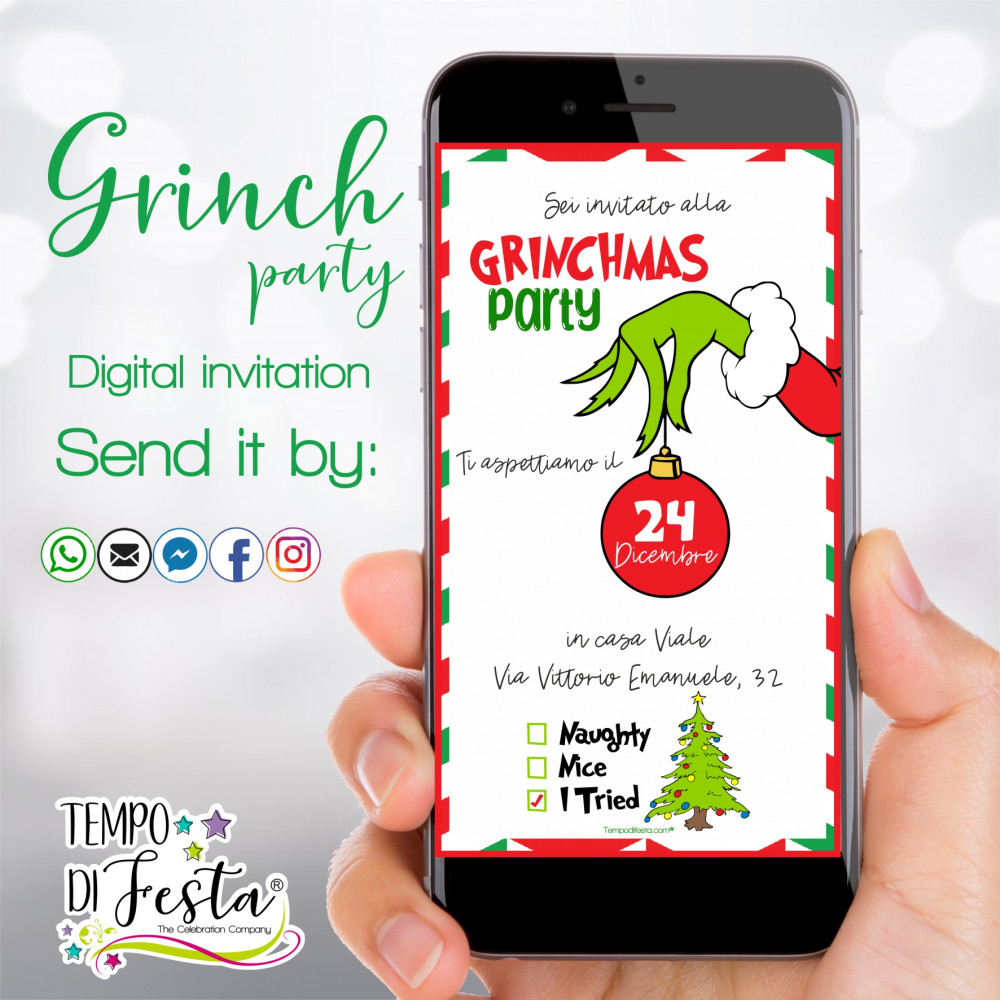 Grinch invitación digital para WhatsApp