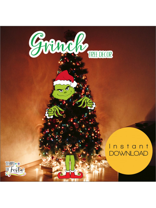 Grinch decoración digital para el árbol de Navidad.