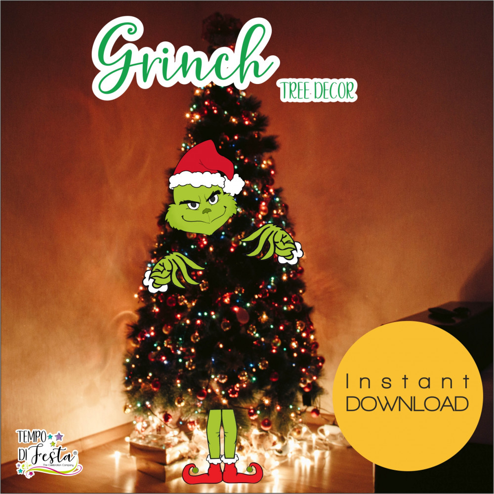 Grinch decoración digital para el árbol de Navidad.