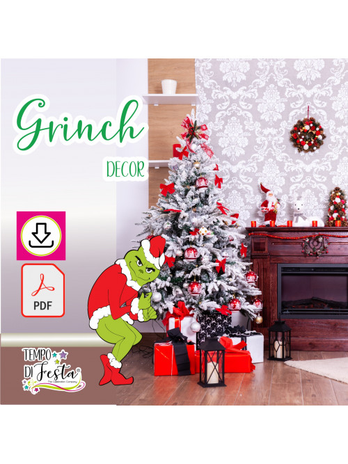 Grinch decoración digital de cuerpo entero