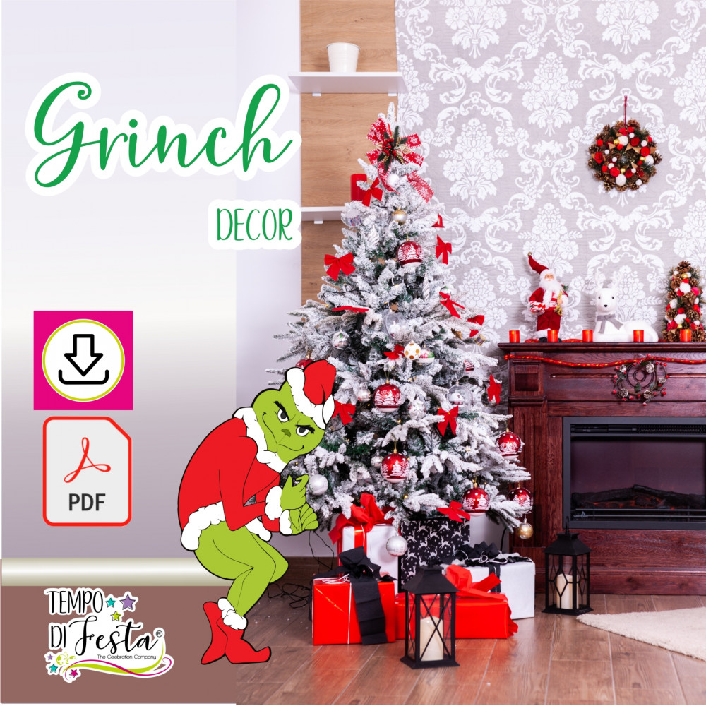 Grinch decoración digital de cuerpo entero