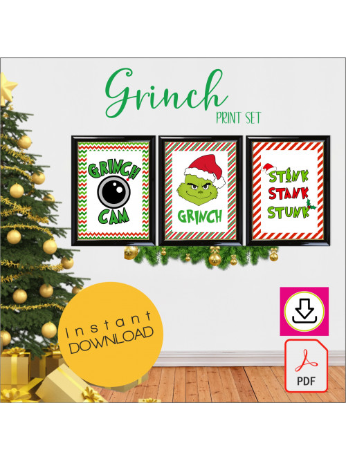 Grinch decorative digital prints.