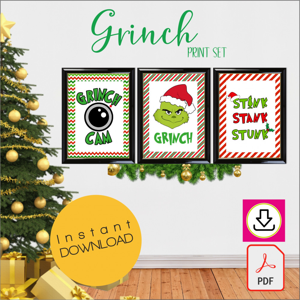 Grinch decorative digital prints.