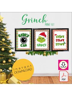 Grinch decorative digital prints.