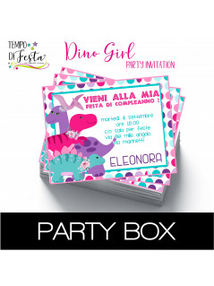 Dino Girl paper invitations