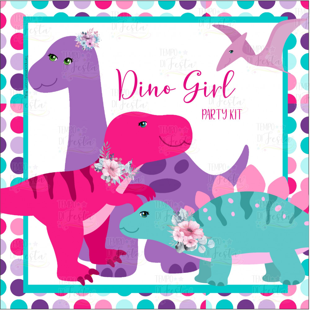 Dino Girl digital party kit
