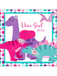 Dino Girl digital party kit