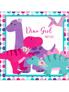 Dinosauro bambina party kit digitale