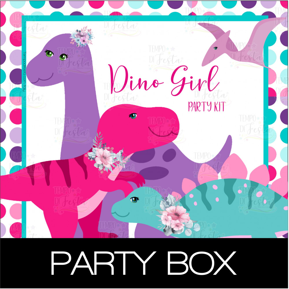 Dinosaurio niña fiesta personalizada Dinosaurio niña fiesta personalizada