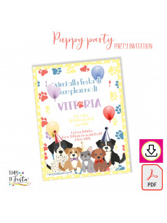 Puppy digital invitations to print.