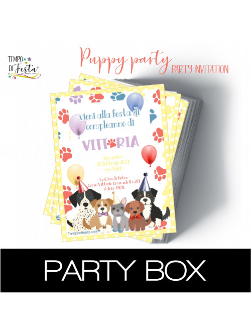 Puppy paper invitations