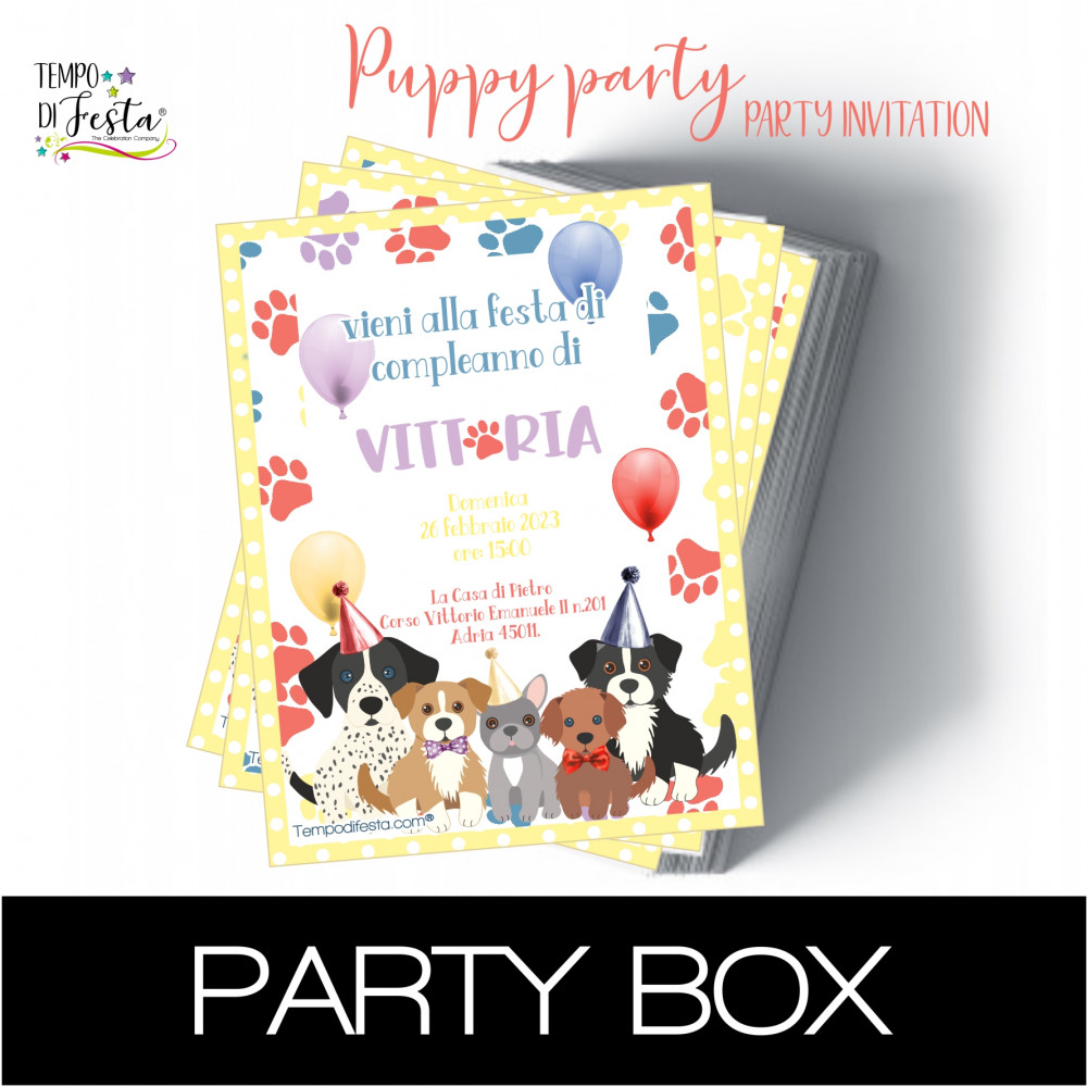 Puppy paper invitations