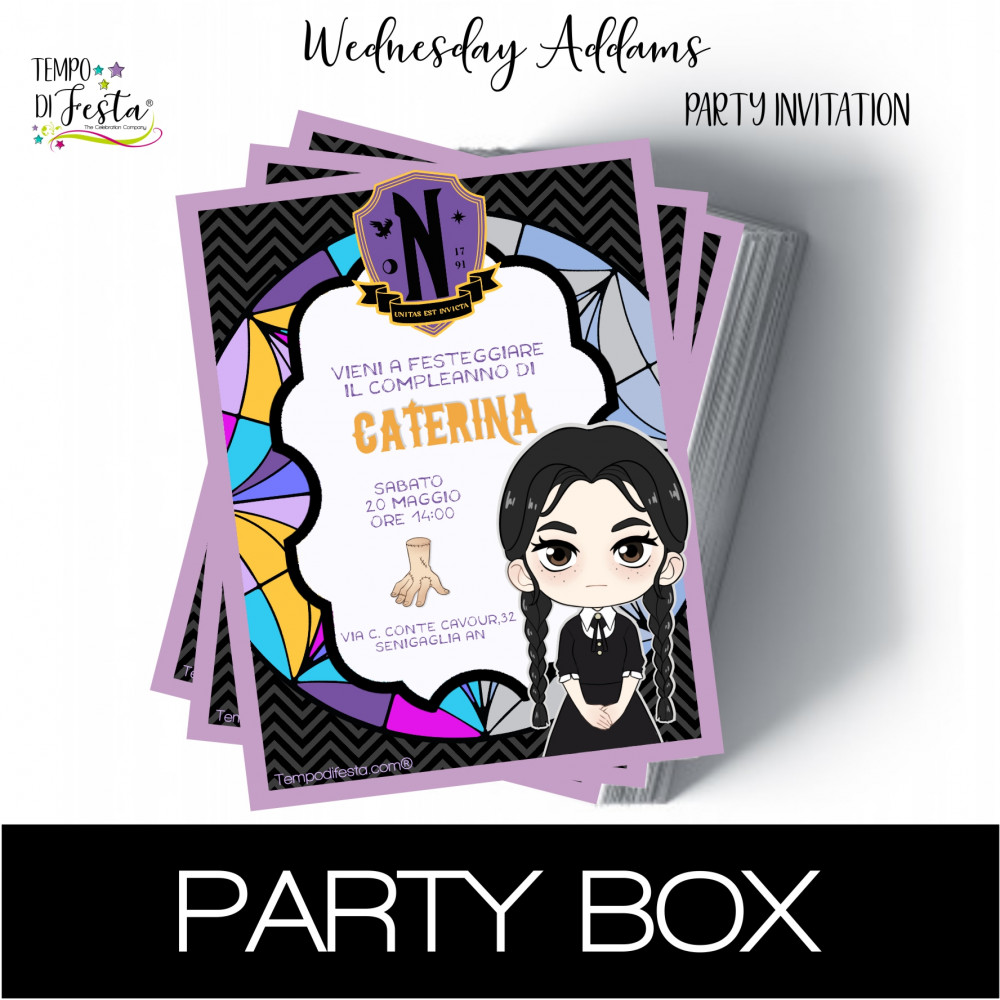 Wednesday Addams paper invitations