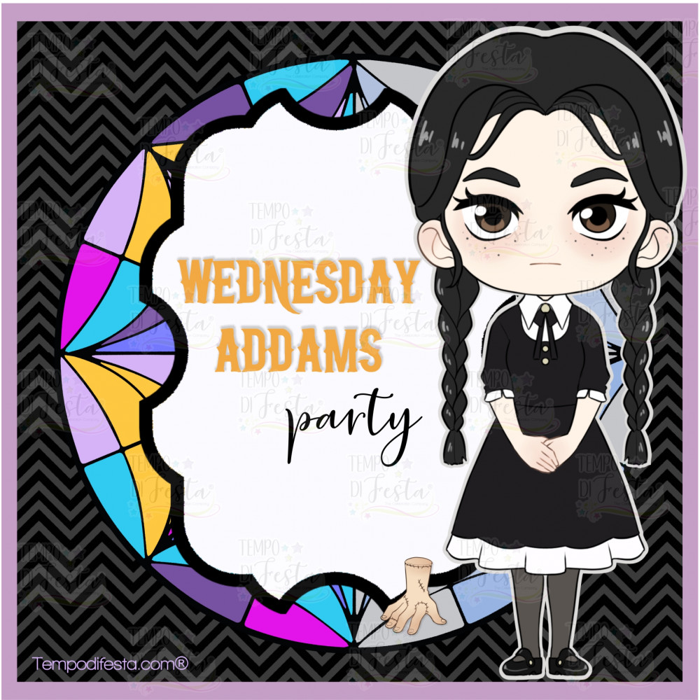 Wednesday Addams digital party kit
