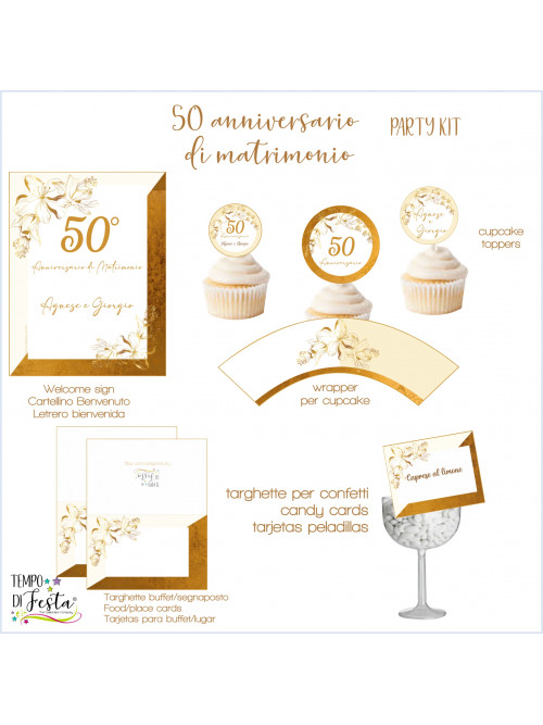 50° anniversario di matrimonio party kit digitale