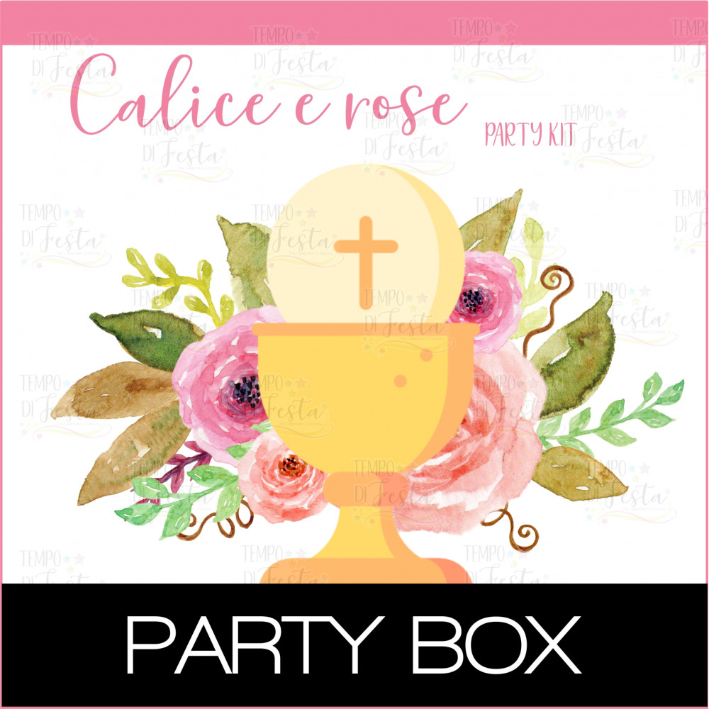 Communion Holy Chalice and roses customized party