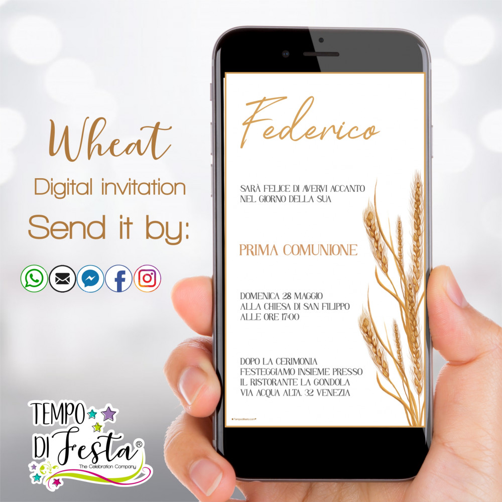 Wheat digital invitation for WhatsApp