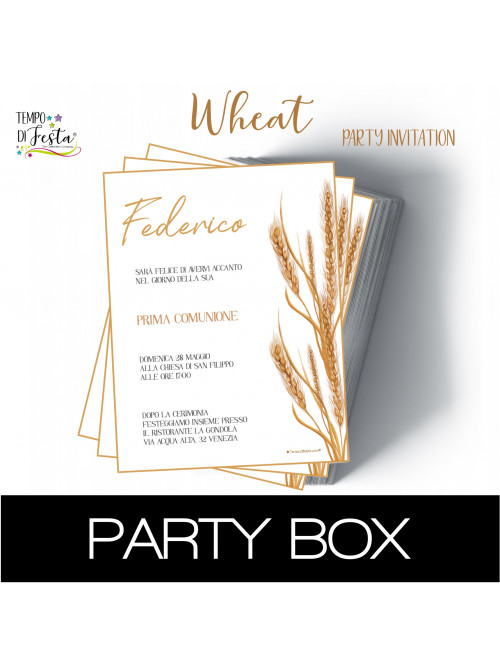 Wheat paper invitations first comunion