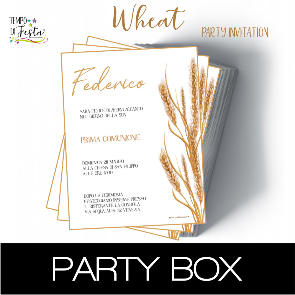 Wheat paper invitations first comunion