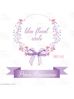 Círculo Floral Lila Kit Fiesta Digital