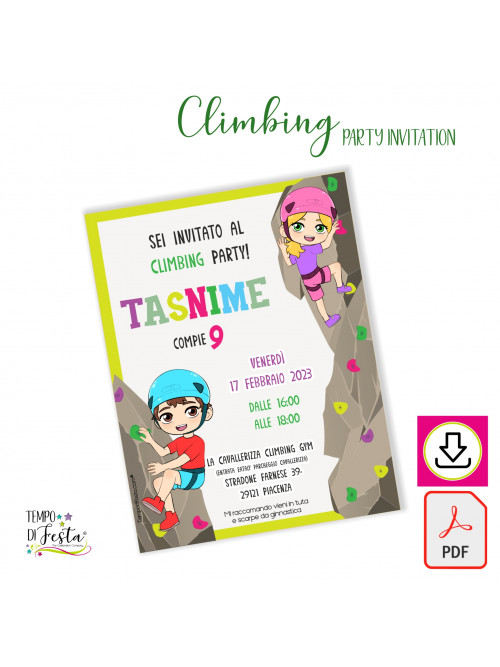 Climbing digital invitation to print