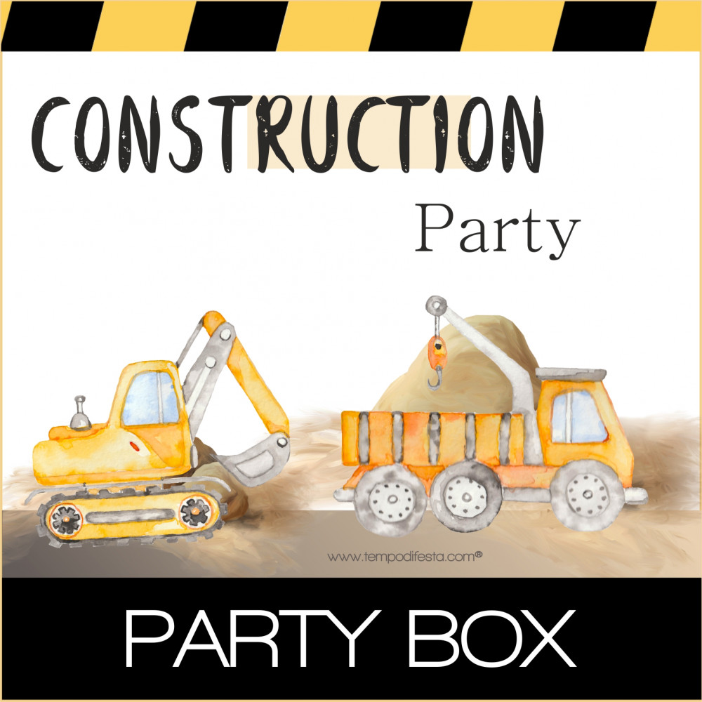Construction vehicles customized party