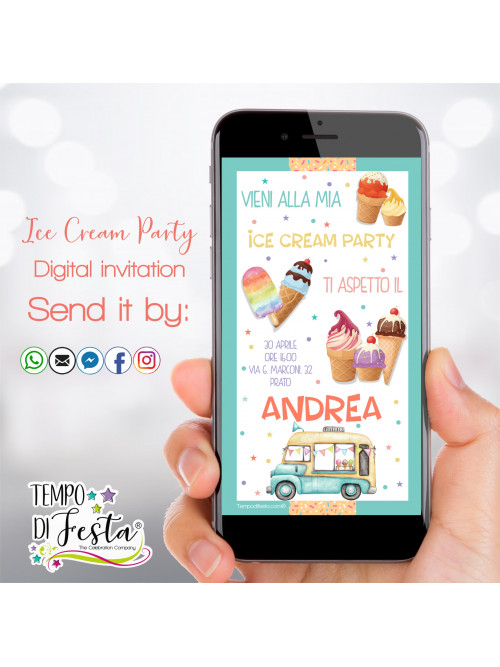 Ice Cream Digital Invitation for WhatsApp