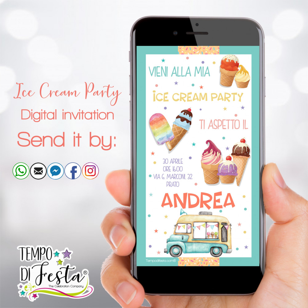 Ice Cream Digital Invitation for WhatsApp