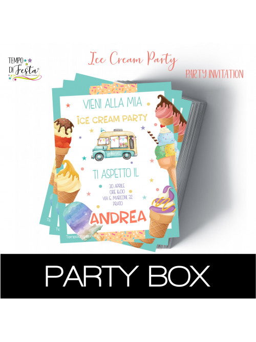 Ice Cream Paper Invitations