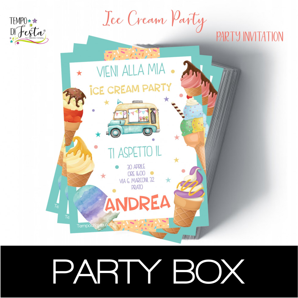 Ice Cream Paper Invitations