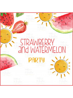 Strawberry and watermelon digital party kit
