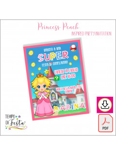 Princess Peach printable digital invitation