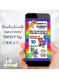 Rainbow Friends digital invitation for WhatsApp