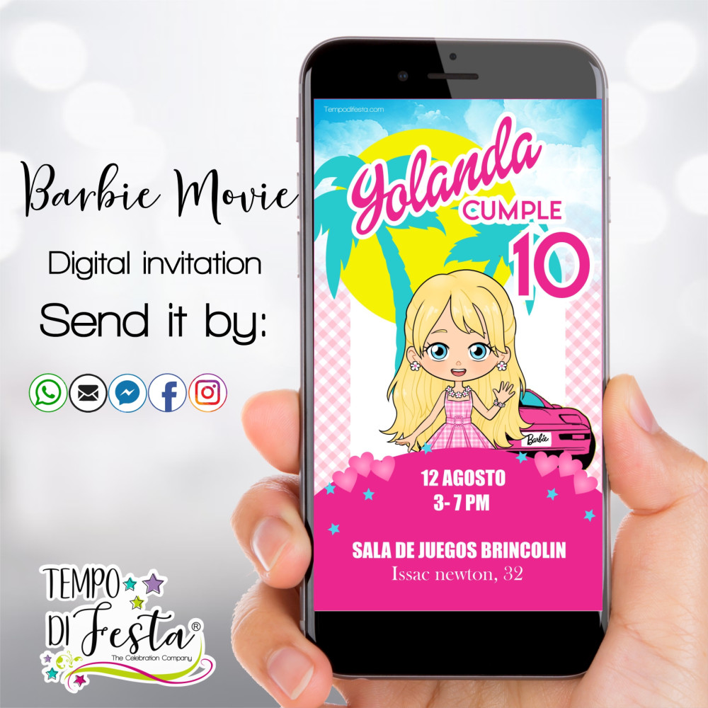 Barbie Movie invito digitale per WhatsApp