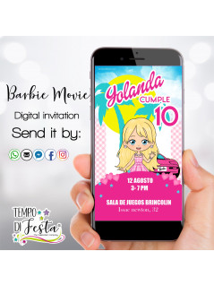 Barbie Movie invito digitale per WhatsApp