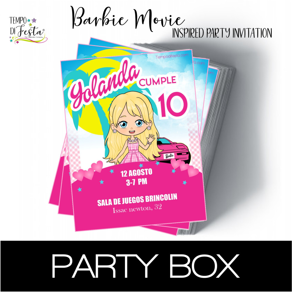 Barbie Movie invitaciones en papel