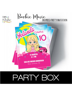 Barbie Movie invitaciones en papel