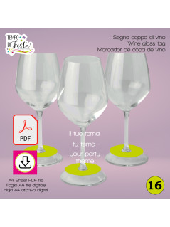 Wine glass digital tag themed customized