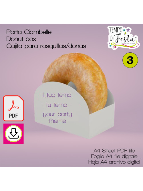 Cajita digital temática para rosquillas donas