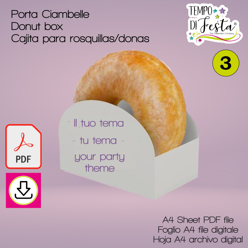 Cajita digital temática para rosquillas donas