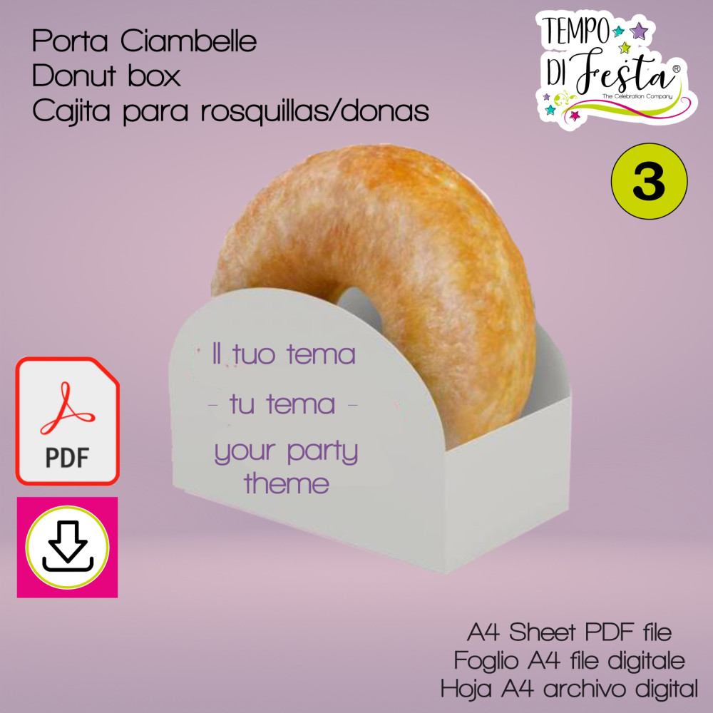 Digital donut Box themed customized