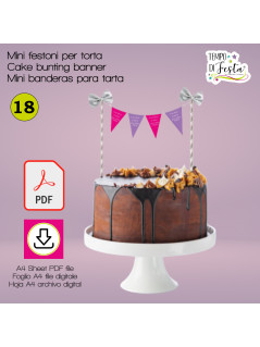 Mini Festoni digitale decorativo per Torta a tema