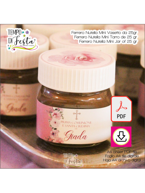 Nutella jar 15 g digital customized label