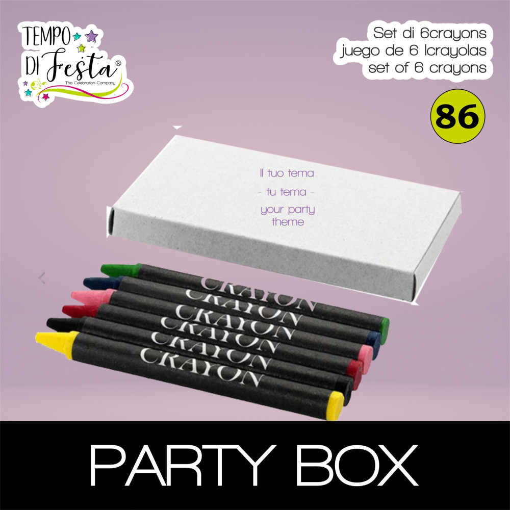 Set di 6 matite crayons personalizzate gadget fine festa
