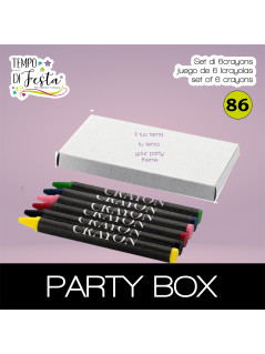 Set di 6 matite crayons personalizzate gadget fine festa